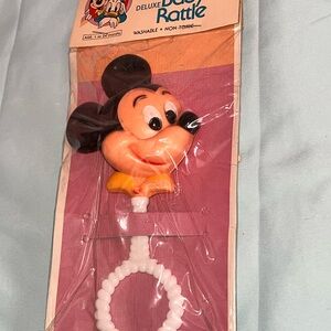 VTG NEW Mickey Mouse Deluxe Baby Rattle Danara Walt Disney Productions Non Toxic